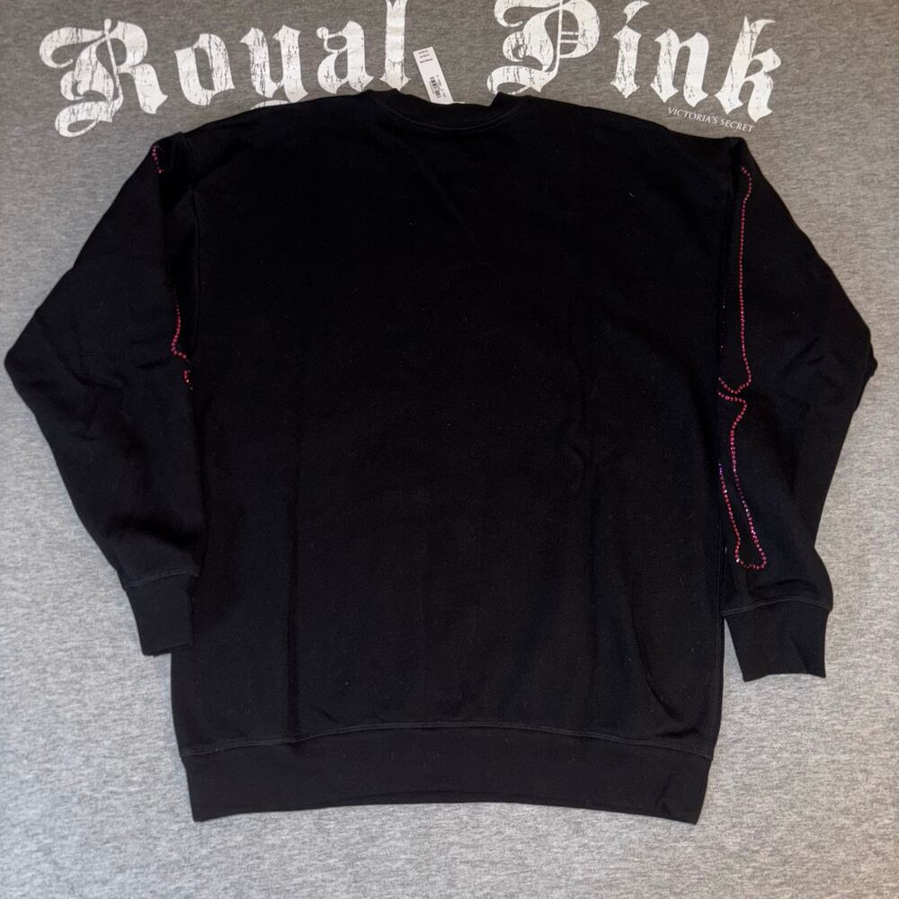 VS PINK Rhinestone Bling Halloween Skeleton Pullover Crewneck Sweatshirt - Med - Picture 4 of 7